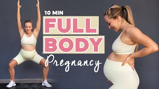 10 MIN Ganzkörper Training FÜR SCHWANGERE  No Equipment  Full Body Pregnancy Workout [upl. by Tiossem]