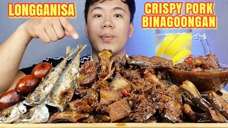 TRENDING LONGGANISA AT PORK BINAGOONGAN MUKBANG  Pinoy Mukbang  Mukbang Philippines  Asmr Mukbang [upl. by Anat]