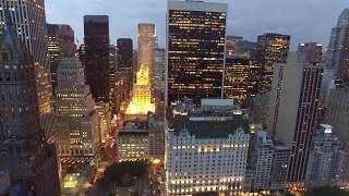 MANHATTAN at Night Awesome Aerials 4K Drone [upl. by Hnib]