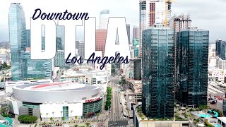 DTLA Downtown LA Aerial Footage 4K [upl. by Ahcorb]