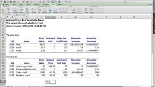 Linear Programming Sensitivity Analysis with Excel Solver An Amusement Park Example [upl. by Keith]