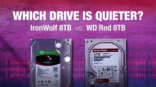 WD Red 8TB vs Seagate IronWolf 8TB NAS hard disk operating noise comparison on Synology DS118 [upl. by Etnovahs]