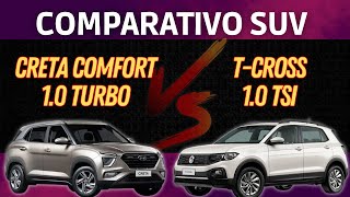 COMPARATIVO  CRETA 10 TURBO 2022 E TCROSS 10 TSI 2022 [upl. by Ecinaj]