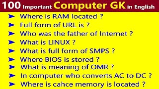 100 Computer GK Questions Answers  Computer GK General Knowledge  Computer Trivia  Computer Quiz [upl. by Lecram]