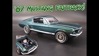 1967 Ford Mustang GT Fastback 289 V8 125 Scale Model Kit Build Review AMT 1241 Modelroundup [upl. by Reinhard]