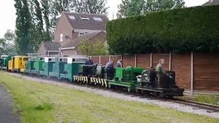 Leighton Buzzard Narrow Gauge Railway Simplex Centenary Record Breaking 16 Header Train [upl. by Lefton282]