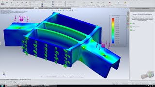 84 Wytrzymałość materiałów  projekt wspornika Obliczenia analiza MES  SolidWorks [upl. by Oznarol]