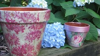 How to Decoupage and Weather proof a Clay Pot [upl. by Auqenwahs]