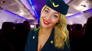 ASMR LOVELY FLIGHT ATTENDANT HELPS YOU SLEEP ✈️ 💤 [upl. by Irmgard]