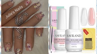 SAVILAND 5 IN 1 BUILDER GEL SET FROM AMAZON SWATHES WITH DESIGN [upl. by Sukul]