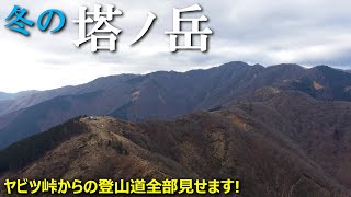 【登山体験】塔ノ岳への空中散歩／冬の丹沢で日帰り登山／ヤビツ峠からの登山道全部見せます！ 202102 [upl. by Nol745]