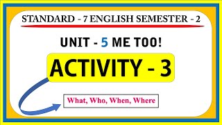 Std 7 english sem 2 unit 5 activity 3 [upl. by Adnwahsar]