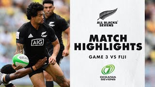 Match Highlights  All Blacks Sevens v Fiji  Game 3 Oceania7s 2021 [upl. by Bernardine89]