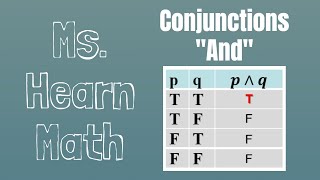 Logic Part 2 Truth Values of Conjunctions Is an quotANDquot statement true or false [upl. by Tammany851]