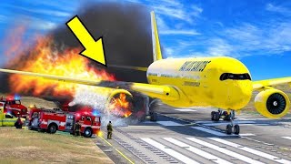 Qatar Airplane A380 Airbus Crash After a Runway Accident  GTA V [upl. by Kingdon]