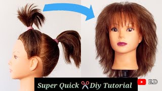 Tuto couper ses cheveux sois même en dégradé DIY layered haircut medium length [upl. by Derriey592]