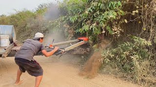 Farmer Tractor Khmer  គោយន្ដដឹកទឹក [upl. by Gleeson]