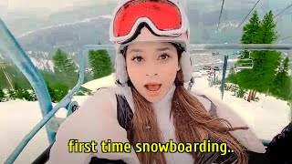 first time Snowboarding with besties [upl. by Enomsed]