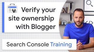 Blogger for site ownership verification  Google Search Console Training [upl. by Noffets99]