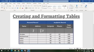 Creating and Formatting Tables in MS Word 365  Tables in MS Word  Insert Table in MS Word [upl. by Ariane]