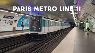 Paris Metro Line 11 MP59  A Ride on Metro Line 11  Rambuteau Station  Île de France Mobilités [upl. by Nairolf]