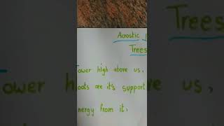 Acrostic poem on trees [upl. by Fontes]