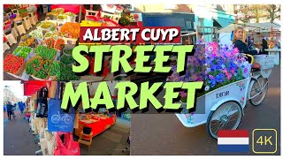 Albert Cuyp Market Amsterdam 4K  Beautiful Street Market For Food Flowers Souvenirs [upl. by Sivram37]