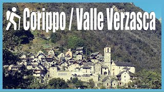 Von der Diga di Verzasca nach Corippo  Herbstwanderung im Tessin  swiss villages 4K short film [upl. by Refinneg]