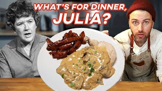 Julia Childs Chicken Suprêmes with Mushroom Sauce amp Glazed Carrots  Jamie amp Julia [upl. by Gerg]