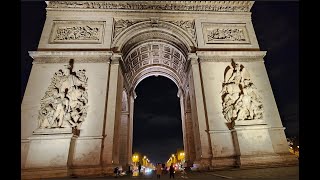 Arc De Triomphe At Night Paris France Tunnel At End [upl. by Greiner]