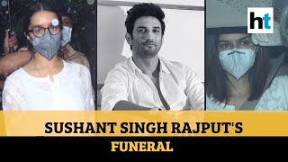 Sushant Singh Rajput funeral Kriti Sanon Shraddha Kapoor others attend [upl. by Nala]