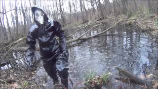 PVC Oversuit Pros Strong  Walking in mud and water [upl. by Eugor841]