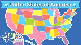 5 Regions of the United States  US Geography for Kids  Kids Academy [upl. by Ahsienak816]