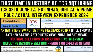 TCS Interview Results  TCS Interview amp Selection Process Feedback Survey Form  Batched  HR Rating [upl. by Bender]