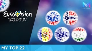 Eurovision 2016  MY TOP 22 so far [upl. by Gretal]