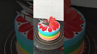 Multi colour cake mix gel Recipe Rainbow 🌈 cake shortsfeedviralsshorts [upl. by Hselin595]