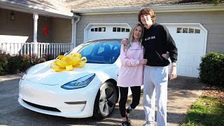 Baylen Levine surprises his mom with a tesla [upl. by Ataeb417]