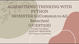 ALGORITHMIC THINKING WITH PYTHONATPKTU SYLLABUS SEMESTER 1 [upl. by Sato]