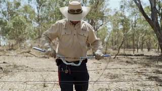 Aussiemade Fence Repair Tool wire strainer in action [upl. by Eipper476]