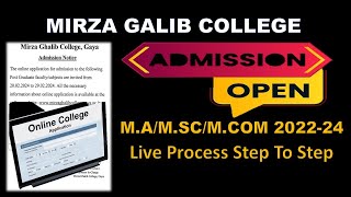 PG Admission 202224Mirza Galib CollegeMagadh UniversityPG Admission 2024 [upl. by Thisbe]