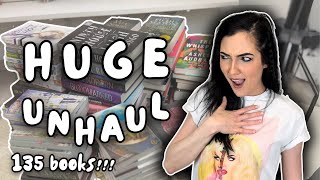 HUGE book unhaul 🙈 135 books [upl. by Katz]