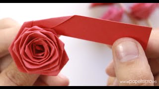 🌹 Cómo hacer rosas con una tira de papel tipo quilling [upl. by Eterg880]