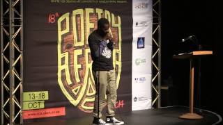 Makhafula Vilakazi at POETRY AFRICA 2014 [upl. by Alessig352]