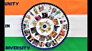 COLLAGE  UNITY IN DIVERSITY with rotatable CHAKRA for Republic DayIndependence Day Projects [upl. by Alex192]