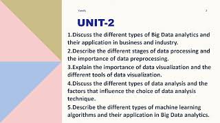 Big Data important questions unit wise  JNTU [upl. by Elatsyrk998]