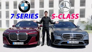 BMW 7 Series vs Mercedes SClass comparison REVIEW [upl. by Eniamraj]