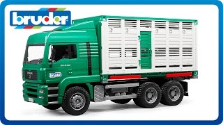 Bruder Toys MAN Cattle Transportation Truck with 1 Cow 02749 [upl. by Devon]