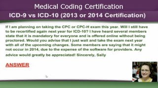 ICD 9 vs ICD 10 2013 or 2014 Medical Coding Certification [upl. by Claudian]