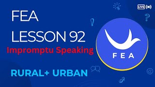 FEA lesson 92  Impromptu Speaking [upl. by Vidal]