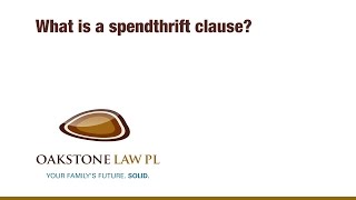 What is a spendthrift clause [upl. by Llehsor]